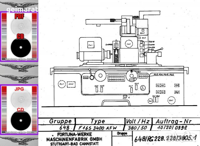 📀FORTUNA-WERKE Type F 16S 3400 AFW Шлифовална машина обслужване на📀 диск CD📀 Български език📀 , снимка 3 - Специализирана литература - 37629430