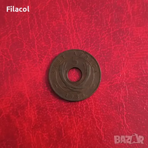 Британска Източна Африка 5 цента 1939 година, снимка 2 - Нумизматика и бонистика - 50417481