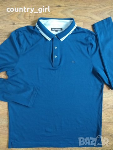 Michael Kors Polo Shirt Blue - страхотна мъжка блуза КАТО НОВА, снимка 5 - Блузи - 27790388