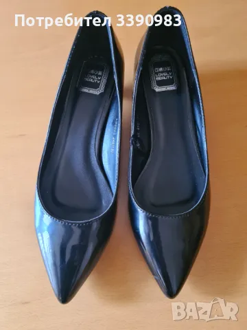 Дамски лачени обувки с ниски токчета, снимка 2 - Дамски елегантни обувки - 48976077