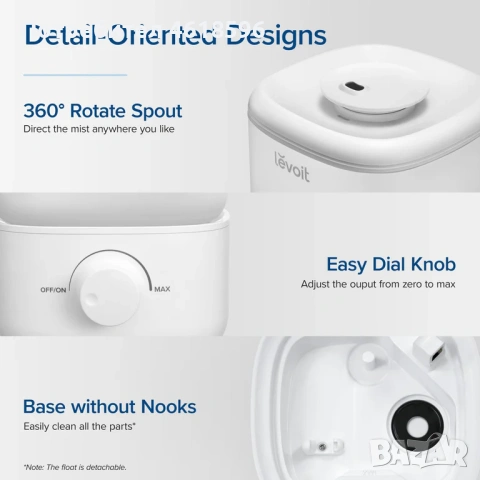 LEVOIT Classic 160 2,5 L Мини овлажнител, снимка 6 - Овлажнители и пречистватели за въздух - 53223892