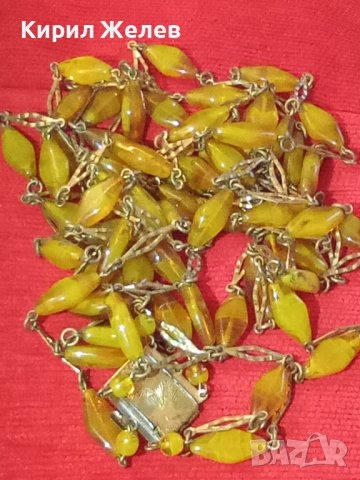 СТАРИННА АРТ ДЕКО ОГЪРЛИЦА от МУРАНО и БРОНЗ ЦВЕТНО ВЕНЕЦИАНСКО СТЪКЛО РЕТРО АРТ БИЖУ РЯДКО 24328, снимка 16 - Антикварни и старинни предмети - 33957553