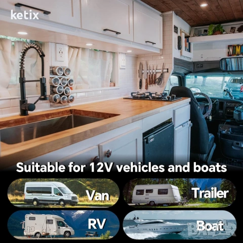 12V LED вградена таванна лампа за кемпер, 2.5W 6 броя CRI 93, снимка 6 - Къмпинг осветление - 53590386