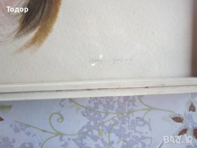 Картина акварел подписана , снимка 3 - Картини - 37396479