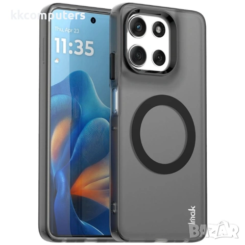 Магнитен Калъф IMAK за Motorola Moto G56 5G - PC + TPU, Тънък профил, Вкл. Протектор - 2 Цвята (Бял,, снимка 2 - Резервни части за телефони - 53510436