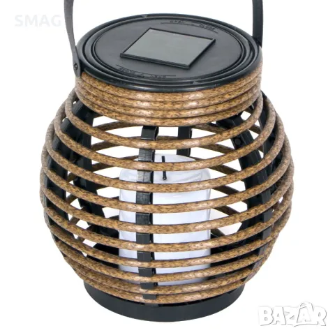 Соларен настолен фенер лампа Кафяв Черен Ø15x15см S_1178477