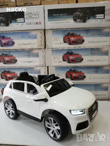 Ново!Промо цена!Акумулаторен джип Аudi Q5 с меки гуми и кожена седалка 12v, снимка 1
