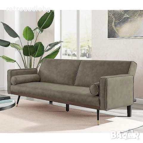 Разтегателен триместен диван ДЕЙНА клик клак велур капучино