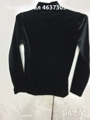 маркова блуза от кадифе транспарантна, снимка 2 - Блузи с дълъг ръкав и пуловери - 52945724