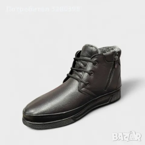 Топли мъжки боти от естествена кожа. , снимка 2 - Мъжки боти - 47848206