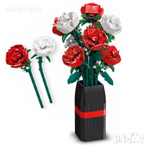 Конструктор: Дизайнерски букет от рози във ваза, снимка 2 - Конструктори - 44065079
