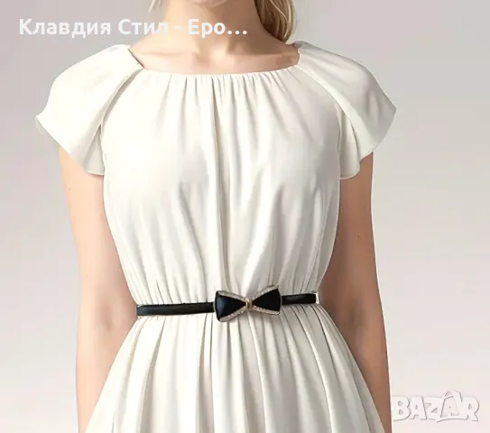 Тънък еластичен колан с красива декорация, снимка 2 - Колани - 47687944