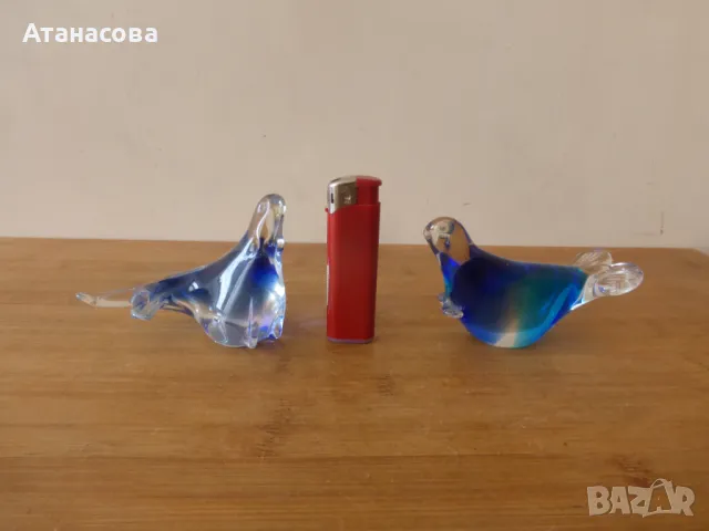 Стъклена фигура Тюлен 2 бр Мурано