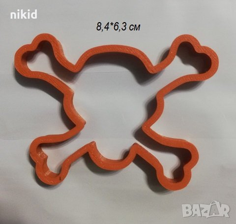 Скелет череп с кокали Пластмасов резец форма за тесто бисквитки фондан торта