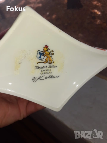 Невероятен дизайнерски комплект ваза и свещник порцелан, снимка 4 - Антикварни и старинни предмети - 53408525