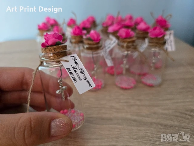 Сувенири Стъкленица за кръщене, рожден ден, юбилей, сватба,погача, снимка 3 - Други - 50595160