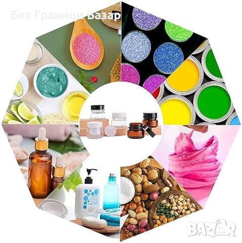 Нови 6 броя x 60мл Пластмасови Буркани Амбър UV Защита Многократна Употреба, снимка 6 - Други стоки за дома - 43446757