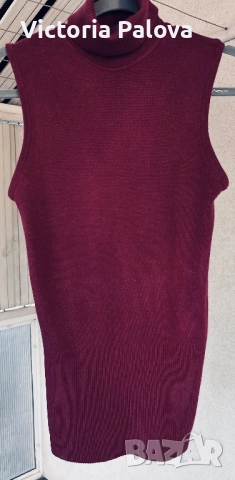 Стилно поло без ръкави 35% кашмир, снимка 3 - Корсети, бюстиета, топове - 52864005