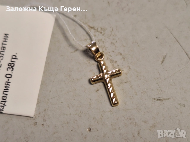 Златна висулка кръст 0,38гр., снимка 2 - Колиета, медальони, синджири - 53148788