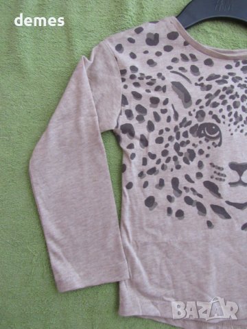 Блуза за момиче Н&М с ефектен тигров принт размер 110/116, ново, снимка 4 - Детски Блузи и туники - 37313123