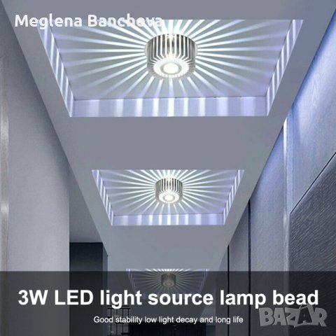 Вътрешна стенна декоративна LED лампа с многоцветен градиент, с дистанционно управление, снимка 6 - Лампи за таван - 42964260