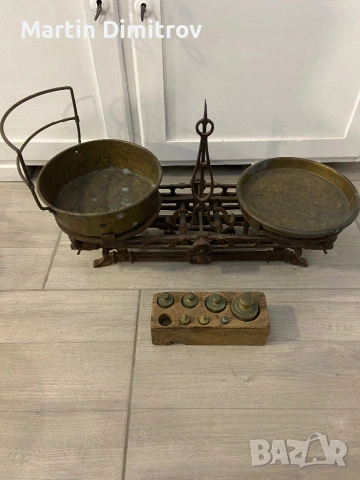 Античен кантар, 1912 г., оригинални тежести, маркиран T H B