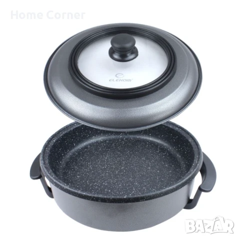 Електрически тиган ЕК-2008 M, Дълбок, тип тенджера 36 cm, Мраморно покритие, снимка 2 - Съдове за готвене - 51430783