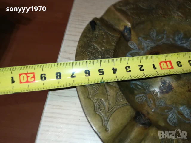 ПЕПЕЛНИК-МЕД/МЕСИНГ 17СМ ВНОС ГЕРМАНИЯ 0208252008LCHERY, снимка 14 - Антикварни и старинни предмети - 51230205