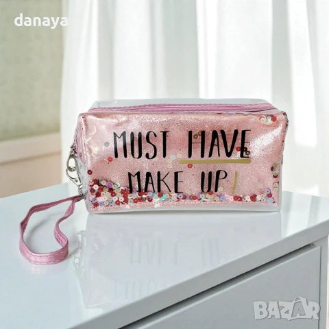 5983 Блестящ козметичен несесер с пайети Must Have Make Up, снимка 5 - Портфейли, портмонета - 50915252
