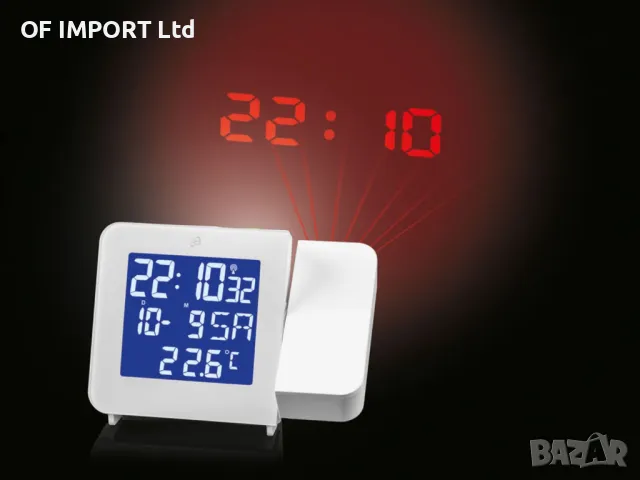 Радиоуправляем Прожекционен Будилник с LCD дисплей AURIOL, снимка 3 - Други стоки за дома - 49846476