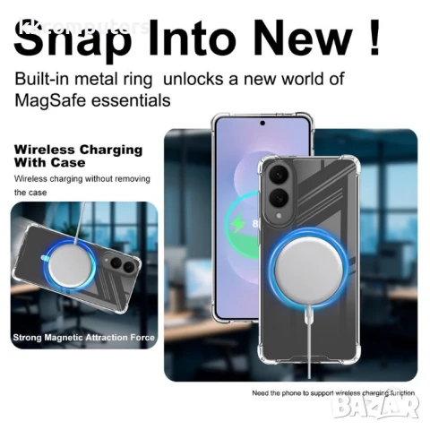 Samsung Galaxy S25 Edge IMAK Силиконов Калъф Candy Series TPU +PC/Clear MagSafe и Протектор, снимка 7 - Калъфи, кейсове - 51418245