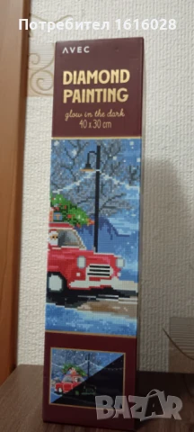 Нов Коледен диамантен гоблен със светещи елементи в тъмното., снимка 3 - Гоблени - 50665415