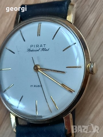 Швейцарски позлатен часовник Pirat Special flat , снимка 2 - Мъжки - 44100821