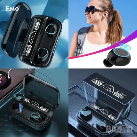 Безжични bluetooth слушалки с LED цифров дисплей - 9D стерео звук.