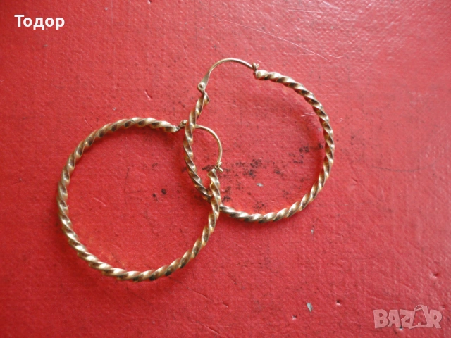 Страхотни позлатени обеци обици Au  Х, снимка 2 - Обеци - 53052388