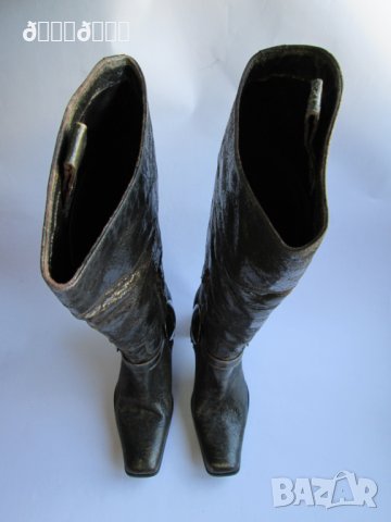 Високи кожени ботуши ръчна изработка Gianni Barbato, снимка 2 - Дамски ботуши - 27022771