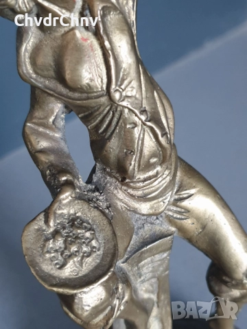 17см-2кг Capodimonte статуетка/Каподимонте бронзова фигура-декорация за каминен часовник, снимка 6 - Статуетки - 52896651