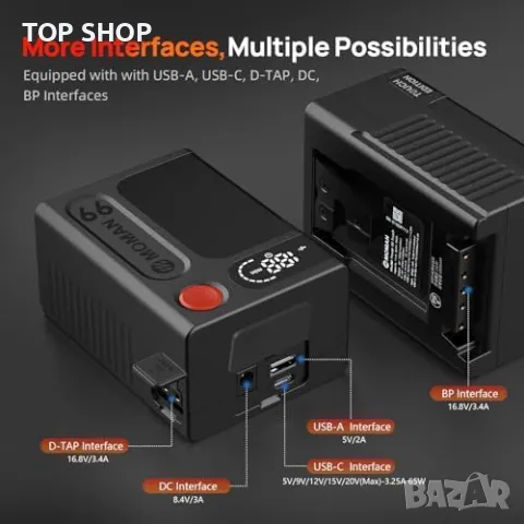 Нова Moman Power 99Wh V-Mount: Мултифункционална, Преносима Батерия, снимка 2 - Друга електроника - 49217188