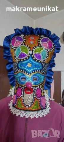 Кукерска маска, гугла, нова, Новодел, уникат, ръчна изработка , снимка 4 - Декорация за дома - 46988271