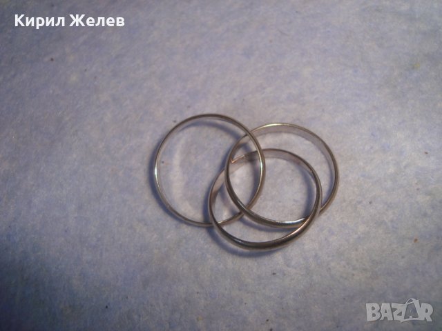 ИНТЕРЕСЕН СТАР ТРОЕН РАЗДВИЖЕН АРТ МОДЕЛ ПРЪСТЕН ПОСРЕБРЕНА МЕД 27660, снимка 5 - Пръстени - 37419170