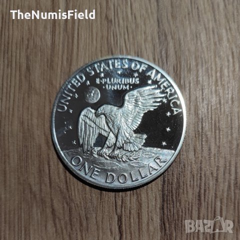 Сребърна монета 1 долар 1972 САЩ Айзенхауер PROOF, снимка 1 - Нумизматика и бонистика - 43951367
