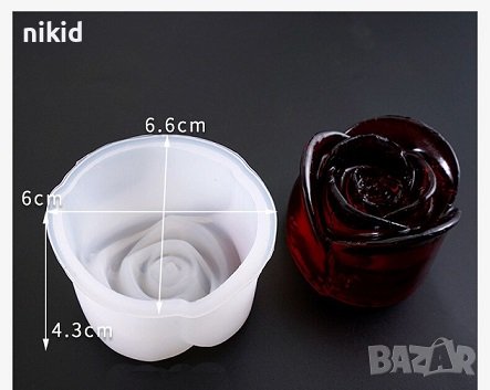 3D Отворена Затворена Роза Силиконов молд форма калъп за фондан шоколад гипс сапун смола декор , снимка 2 - Форми - 32955185
