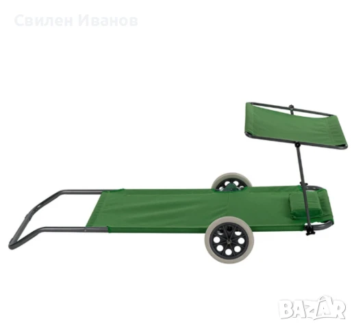 Сгъваем шезлонг с колела, Muhler, 147x52xH24 cm, снимка 5 - Градински мебели, декорация  - 51315168