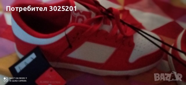 Нови! Дамски Спортни Маратонки Червено с бяло номер 38, снимка 2 - Маратонки - 43527295