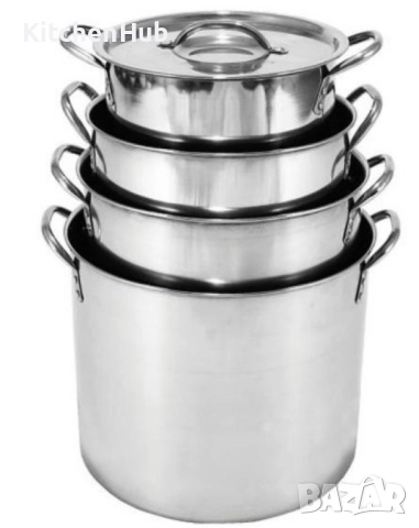 Тенджери от неръждаема стомана, 4 броя , снимка 4 - Съдове за готвене - 52121421