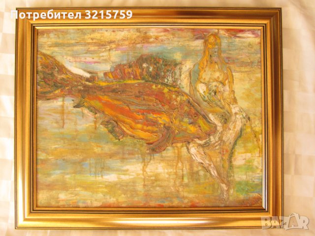 Картина масло,платно , подписана, 60х50см, снимка 10 - Картини - 35501794
