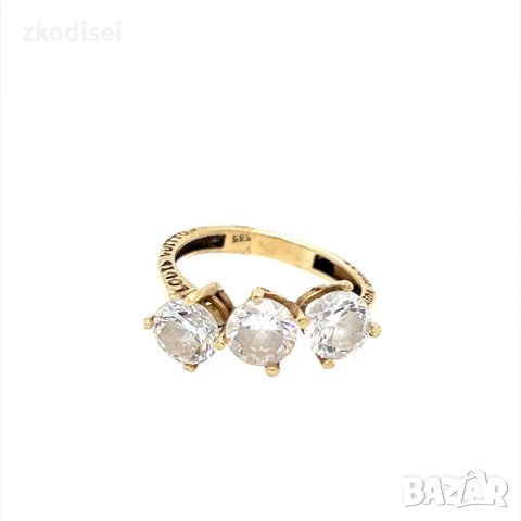 Златен дамски пръстен 3,41гр. размер:54 14кр. проба:585 модел:21630-5, снимка 1 - Пръстени - 43944925