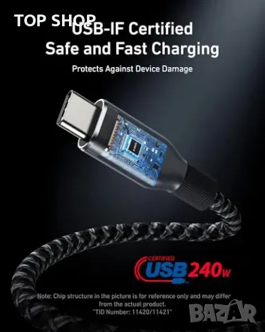 Нов Anker Prime USB-C кабел 240W за iPhone 15, MacBook, iPad, Galaxy, снимка 4 - Селфи стикове, аксесоари - 49339183