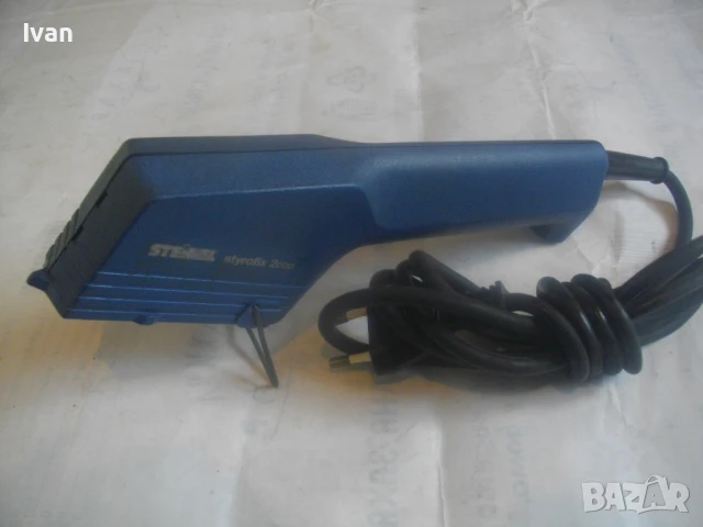 45W 50mm STEINEL STYROFIX 2000 НЕМСКИ ЕЛЕКТРИЧЕСКИ НОЖ ЗА РЯЗАНЕ НА СТИРОПОР ДЕБЕЛИНА 50мм ОТЛИЧЕН, снимка 10 - Други инструменти - 50646898