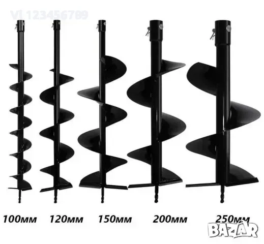Свредло за Почва спирала 100мм 120мм 150 200мм 250мм диаметър, снимка 4 - Градинска техника - 52188612